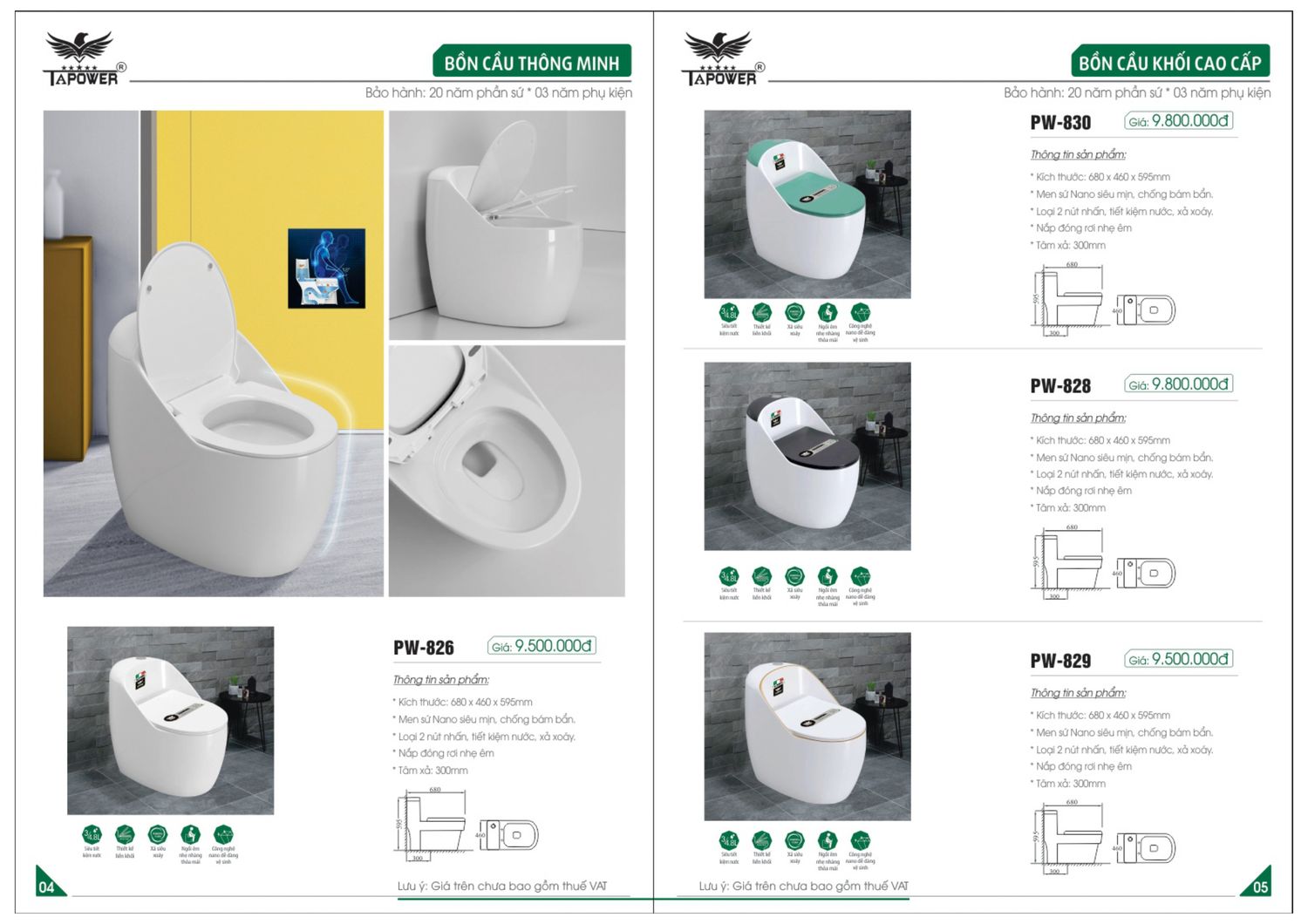 Thiết bị vệ sinh TAPOWER Catalogue và Bảng giá mới nhất /Page 3